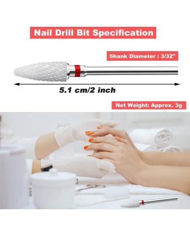 Fantexy 3/32 Ceramic Nail Drill Bit - Remove Acrylic & Hard Gels Safely | White Cone Nail File for Manicure & Pedicure | Fine Cuticle Cleaner - Buy Online on SooperMarket.com