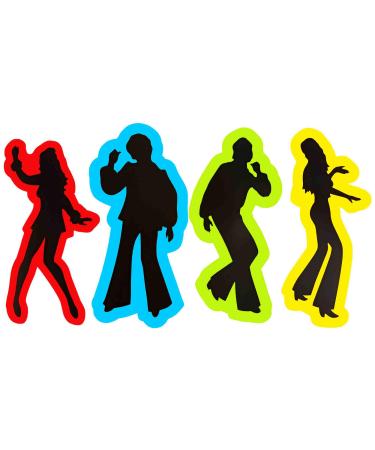 Disco Dancer Silhouette Cake Topper Edible Icing 4"H x 4