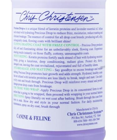 Chris Christensen Precious Drop Ready to Use Conditioner Dog Conditioner Groom Like a Professional Reduces Frizz & Matting Eliminates Breakage All Coat Types Made in USA 473ml - Buy Online on SooperMarket.com