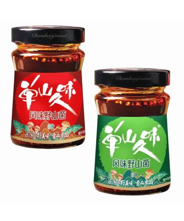 Dan Shan Brand Wild Mushroom Sauce 210g (Spicy & Original (Pack of 2))