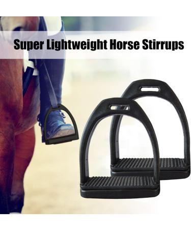LYXMY Horse Stirrups 1 Pair Lightweight Wide Track Horse Riding Stirrup with Non-slip Rubber Pad Equestrian Supplies for CHIldren or Adults - Buy Online on SooperMarket.com