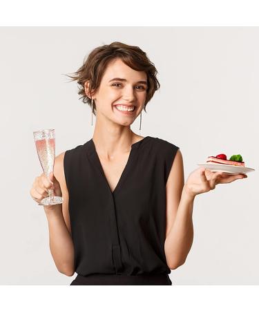 6PC MR.FOAM Disposable Rose Gold Glitter Plastic Champagne Flutes - Perfect for Parties and Special Occasions - Buy Online on SooperMarket.com