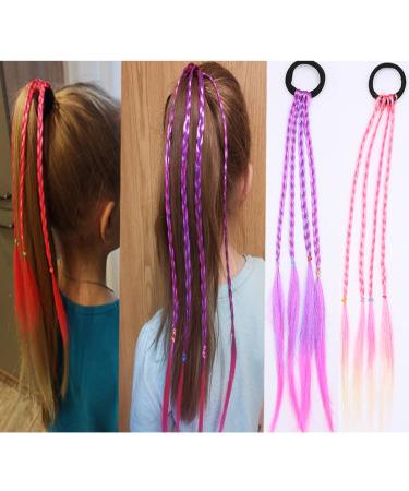Liwein 16Pcs Colorful Hair Extensions | Vibrant Gradient Strands for Kids & Women | Perfect Braided Hair Accessories - Buy Online on SooperMarket.com