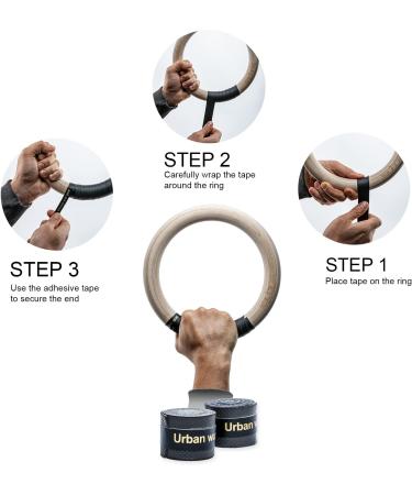 Elite Athletics Wood Gymnastic Rings 32mm & 28mm Grip Set with Adjustable Straps, Grip Tape & Resistance Bands - Buy Online on SooperMarket.com