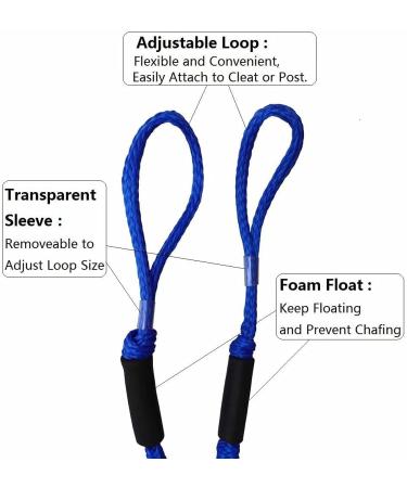 NIUTRIP Bungee Boat Dock Line 2Pack 4-5.5FT Blue - Stretchable Mooring Rope for Pontoon Jet Ski, SeaDoo, Kayak - Boating Gifts for Men - Fishing Boat Accessories - Buy Online on SooperMarket.com