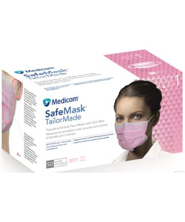 Medicom 2071 SafeMask Tailormade Masks Low Barrier Pink (Pack of 50)