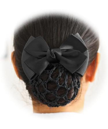 2 PCS Bowknot Hair Net Professional Bowknot Hair Clip Bow Barrette Bun Cover Bun Net for Women Girls - Buy Online on SooperMarket.com