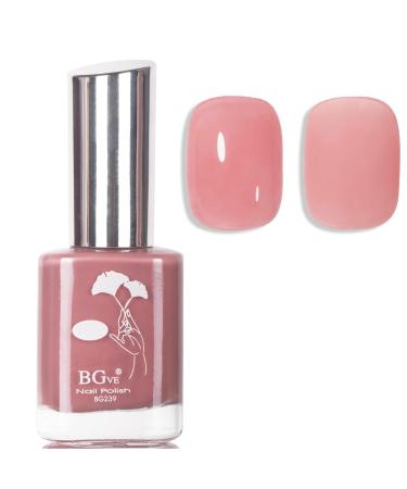 Nude Nail Polish - Jelly Nail Polish Varnish - Quick Drying & Long Lasting Breathable Nail Polish - No Need Baking Oil-Based Formula Pastel Nail Polish Women