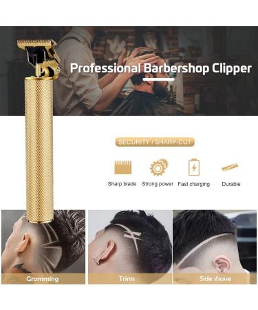 Professional Hair Clippers for Men - Rechargeable Cordless Zero Gapped Trimmer with T Blade Edgers Clippers and 4 Guide Combs - Beard Shaver Barbershop Gold - Buy Online on SooperMarket.com