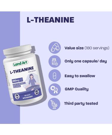 L-Theanine 250mg 180 Vcaps - BONUS SIZE - 180 Servings - HIGH POTENCY - Promotes Relaxation - Vegan - Made in Canada - Buy Online on SooperMarket.com