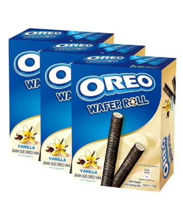 Wafer Bundle Containing Oreo Vanilla Cream Filled Wafer Rolls 54g (3 Pack)