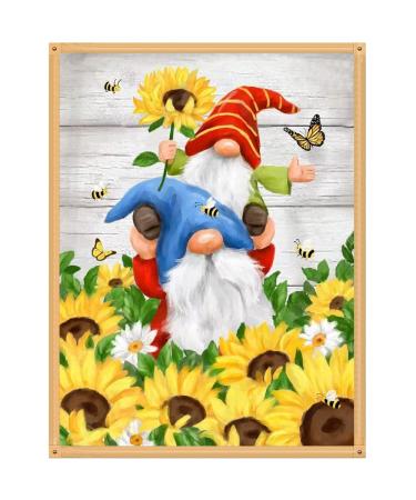 Stamped Cross Stitch Kits-Gnomes Counted Cross Stitch Kits for Beginners Adults Needlepoint Flowers Cross-Stitch Patterns Dimensions Needlecrafts Embroidery Kits Arts and Crafts Cross Stitch-F