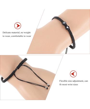 SHERCHPRY 3pcs Black and White Heart Bracelet rope bracelets heart bracelet for couples Beads Heart Bracelet Matching friendship bracelet lovers universal black rope the Letter Is Acrylic - Buy Online on SooperMarket.com