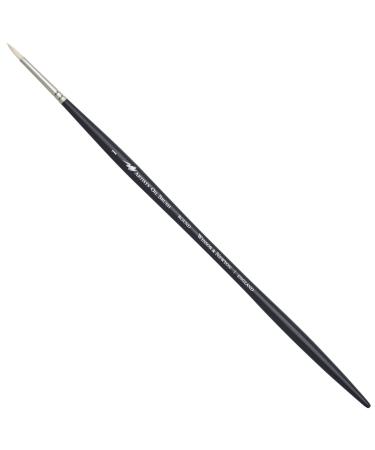 Winsor & Newton Artists' Oil Brush - Round (Long Handle) - Size #1,Black #1 Round