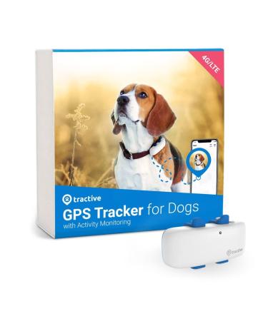 Tractive Waterproof GPS Dog Tracker - Location & Activity, Unlimited Range & Works with Any Collar (White)