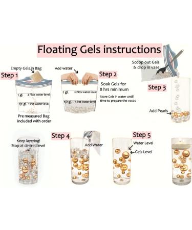 Rose Gold Floating Pearls Vase Decorations - Jumbo/Assorted Sizes + Water Gels for Floating Effect | 1 Pk - Buy Online on SooperMarket.com