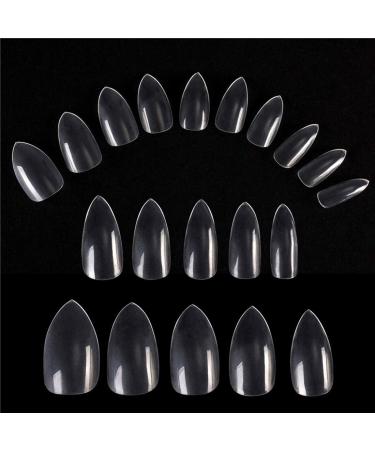 600PCS Transparent Stiletto False Nails - Short Artificial Acrylic Nail Set for DIY Nail Art - Buy Online on SooperMarket.com