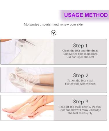 5 Pairs Foot Peel Mask lavender Foot Exfoliating Mask Socks Calluses Remover Dead Skin Moisturizing Feet Peeling Mask for Dry Skin Cracked Heels Foot SPA Socks for Women and Men (Lavender) - Buy Online on SooperMarket.com