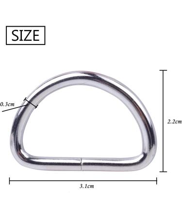 BronaGrand 1 Inch Metal Nickel Plated D Ring - Pack of 50, Silver - Buy Online on SooperMarket.com
