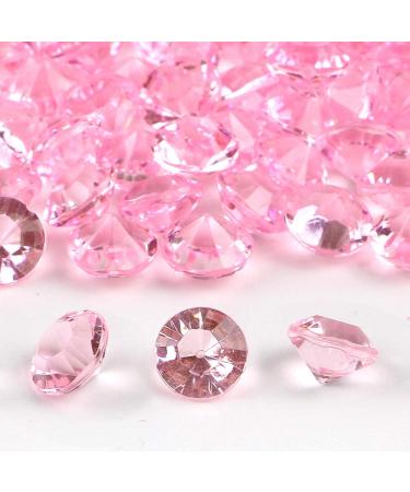 OUTUXED 1500pcs Pink Diamonds 0.3 (8mm) Crystal Gems - Party Decor Vase Filler Wedding Bridal Shower Scattering - Buy Online on SooperMarket.com