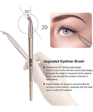 18 PCS Professional Makeup Brush Set - Travel Kabuki Face Powder & Eye Shadow Brushes with Case - Champagne - Buy Online on SooperMarket.com