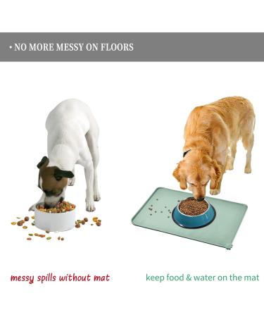Reopet Silicone Pet Feed Mats - Waterproof Dog & Cat Space Mats with Elevated Edges - Sizes 47x30 cm (1-Pack) - Optimal for Mess-Free Feeding - Buy Online on SooperMarket.com