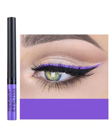DekRion Liquid Eyeliner  Matte Colored Eyeliners  Purple Eyeliner  White Black Red Brown Green Purple Waterproof High-pigmented Colorful Eyeliners Eye Makeup 1PC Purple 05Purple