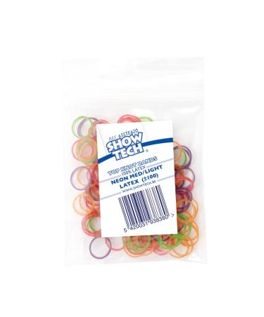 Show Tech Latex Bands Your Dog Grooming Expert Perfect for Top Knots Neon Medium-Light 100 Pcs 100 Pack