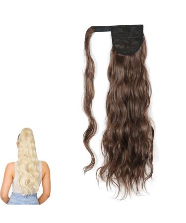 prinfantasy Magic Paste Wrap Around Ponytail Extensions Long Wave Hairpiece Clip on Ponytails Hair Extension for Women MW124 GBMW124 24 inch