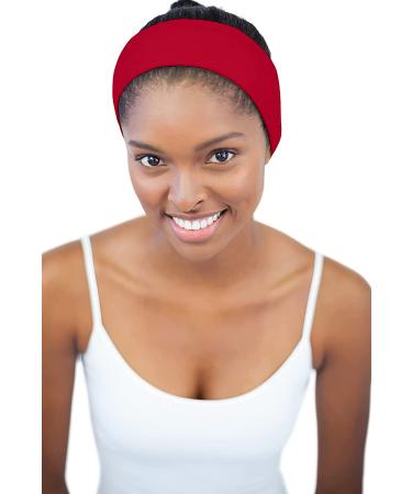 Styla Hair 10 Pack Stretch Non-Slip Headbands - True Red for Sports, Yoga, Gym & Casual Wear - Buy Online on SooperMarket.com