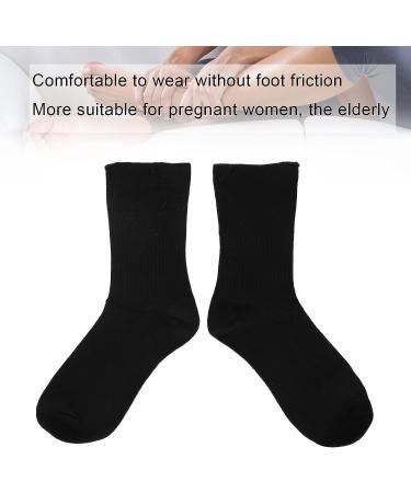 Diabetic Foot Ankle Quarter Socks for Swollen Edema & Circulatory Feet - Wide Non-Binding Top, Moisture Wicking - Black - Buy Online on SooperMarket.com