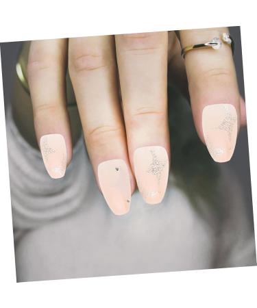 Gogogmee 1 Set Nail Patch Fake Nails with Glue French Decor Nails Decoration Nail Embellishments False Nails with Glue Nail Decals Nail Salon Supplies Sticker Plastic Full Coverage X4 Pink - Buy Online on SooperMarket.com