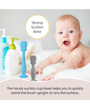 Baby Diaper Cream Brush Set - 4 Pack Silicone Spatula Applicators for Newborns - 2 Large & 2 Small Sizes - Gray and White - Buy Online on SooperMarket.com