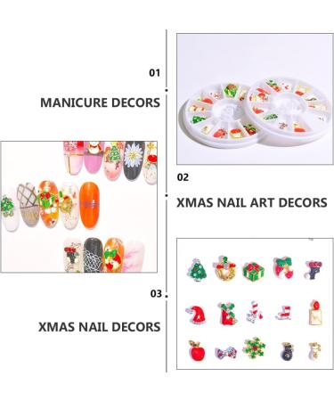 2 Boxes Christmas Nail Stickers Reindeer Nail Charm Santa Nail Charms Xmas Enamel Charm Christmas Flatbak Snowman Manicure Charms Christmas Nail Rhinestones 3d Miniature Pan Alloy - Buy Online on SooperMarket.com