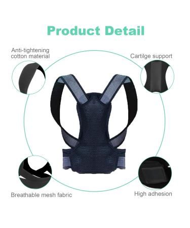 Fourket Humpback Correction Belt Posture Corrector Adjustable Back PU Material Suitable for Men and Women Size M Black - Buy Online on SooperMarket.com