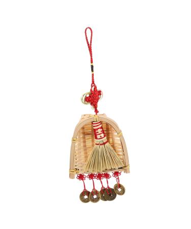 Cabilock Outdoor Wreaths Pendant Broom Cinnamon Broom Spring Festival Hanging Decor Traditional Chinese Pendant China Charm