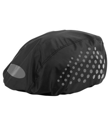 Catime bicycle helmet cover waterproof reflective bicycle helmet rain protection with adjustable buckle rain hood helmet cover dustproof helmet rain cover children men high visibility a-black