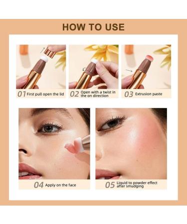 3Pcs Liquid Blusher for Cheeks Highlighter Makeup Stick Liquid Blush 3-in-1 Cheek Liquid Blush Highlighter Beauty Wall Shimmer Liquid Face Highlighter with Soft Cushion Applicator - Buy Online on SooperMarket.com