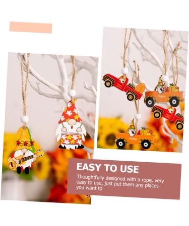 Cabilock 2 Boxes Thanksgiving Pendant Thanksgiving Gnome Pendant Festive Pendant Cartoon Wooden Accessories - Buy Online on SooperMarket.com