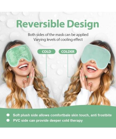 NEWGO Cooling Eye Mask for Puffy Eyes Reusable Hot Cold Therapy Gel Cold Eye Mask for Migraine Headache Dark Circles Dry Eyes Swollen Eyes Sinus Pain Green - Buy Online on SooperMarket.com