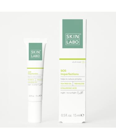 SKIN LABO SkinLabo SOS Blemishes Serum Eliminates and Reduces Pimples Makes Skin Uniform Calming Redness and Swelling with Tea Tree Oil and Trehalose - 15ml