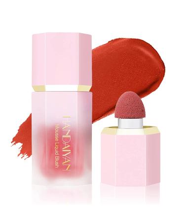 Matte Cream Blush Soft Lightweight Liquid Blush for Cheeks Natural Looking Color Long-Wearing Smudge Proof Pink Liquid Blusher Makeup (4#Swipe Right) 4#Swipe Right 1 count (Pack of 1)