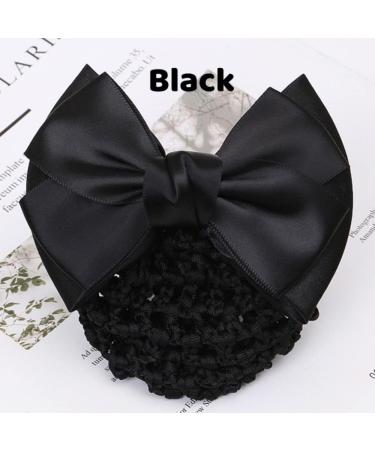 2 PCS Bowknot Hair Net Professional Bowknot Hair Clip Bow Barrette Bun Cover Bun Net for Women Girls - Buy Online on SooperMarket.com