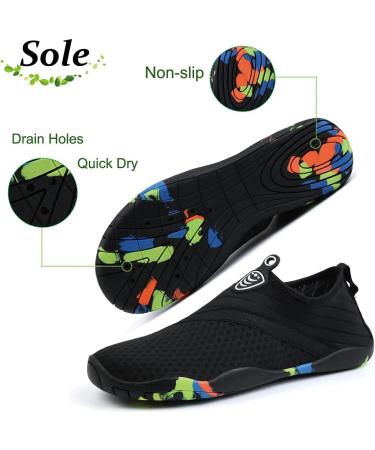 Unisex Bathing Shoes | Quick-Drying Lightweight Aqua Shoes for Men & Women | Breathable Water Shoes - Size 38 EU Black - Buy Online on SooperMarket.com