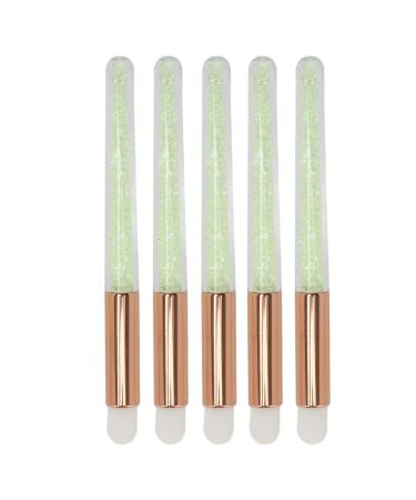 5pcs Lip Blending Brush Round Tip Rhinestones Handle Lip Brushs Portable Lip Smudge Brush Professional Eye Shadow Brush for Under Eye Concealer Soft Hair Lipstick Smudge Applicator Brush