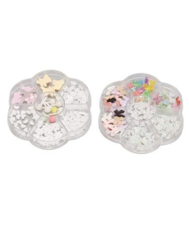 2 Boxes Resin Nail Art Charms Multiple Sizes Colorful Nail Crystal Rhinestones for Different Nail Art Designs Shiny Charming Nail Decoration for Home Daily Work Travel