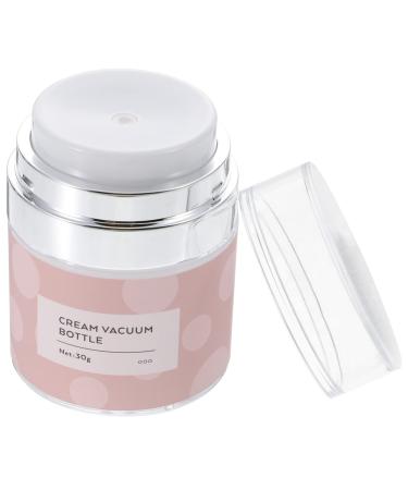 OSALADI 15g Airless Pump Jars: Empty Makeup Cosmetic Jar Acrylic Containers with Pump Refillable Travel Lotion Sample for Thick Moisturizer Skincare Cream White 7X5.2X5.2CM Pink 1