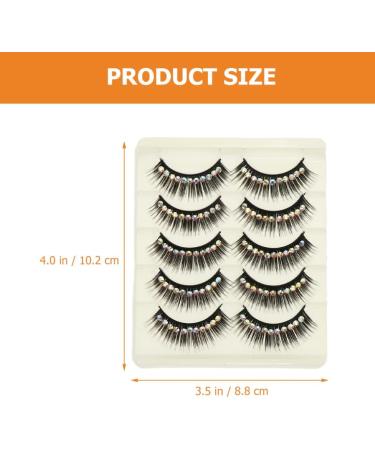 KALLORY False Eyelashes 10 Pairs Decorative Fake Lash Shiny Gems Eyelashes Women Makeup Supplies False Lashes - Buy Online on SooperMarket.com