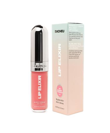 Sacheu Lip Elixir - Nourishing Lip Glaze & Tint Gloss | High-Shine Moisturizing & Cruelty-Free (Sheer Pink) | 0.12 Fl Oz - Hydrating Finish - Buy Online on SooperMarket.com