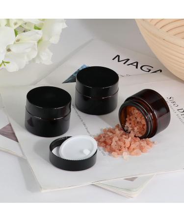 Yishik 6 Pack 30ml Amber Glass Round Jars with Black Lids 1 oz Empty Cosmetic Jars Face Cream Storage Containers for Powder Lotion Beauty Products Travel Favors Amber-1oz - Buy Online on SooperMarket.com